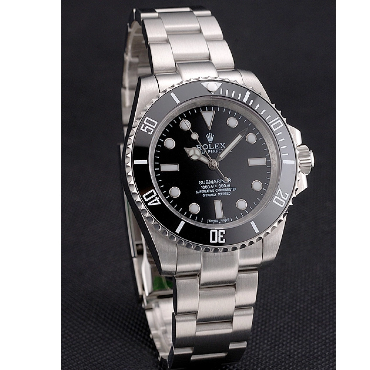 Rolex copies cheap Case Stainless Black Date Steel Rolex Bezel Bracelet Swiss Dial And And Submariner No 0824